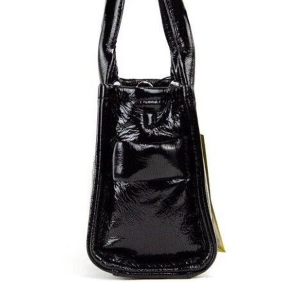 #135 - Marc Jacobs The Shiny Crinkle Crossbody Tote Bag Black - MINI NWT - Picture 8 of 11